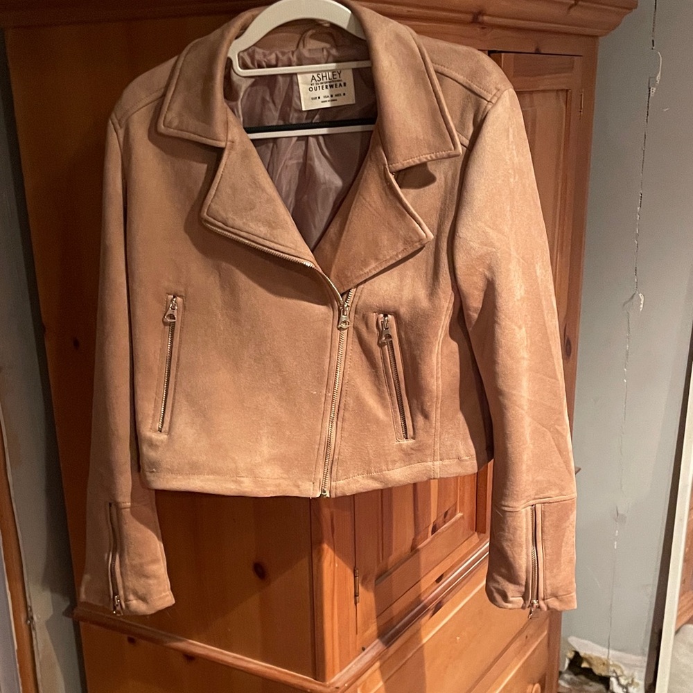 Ashley By 26 International Women's Beige Leather Jacket